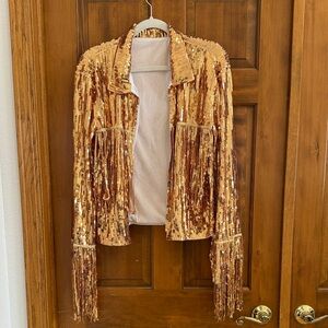 Gold Sequin Fringe jacket